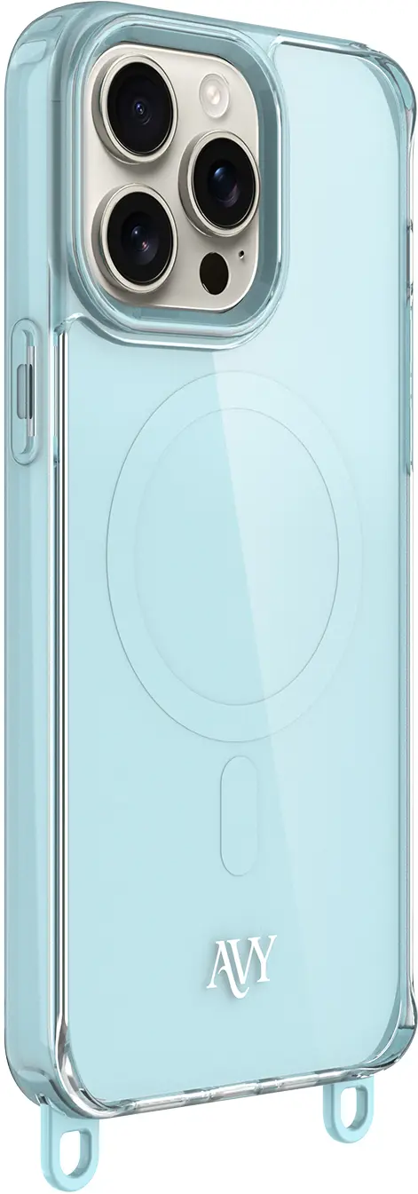 AVY Apple iPhone 15 Pro Max Hoesje MagSafe met Koord Haakjes Blauw afbeelding 12