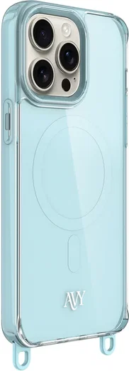 AVY Apple iPhone 15 Pro Max Hoesje MagSafe met Koord Haakjes Blauw afbeelding 12