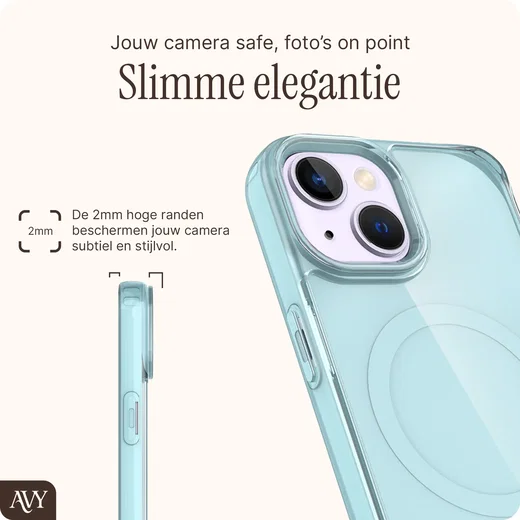 AVY Apple iPhone 14 / 13 Hoesje MagSafe met Koord Haakjes Blauw afbeelding 7