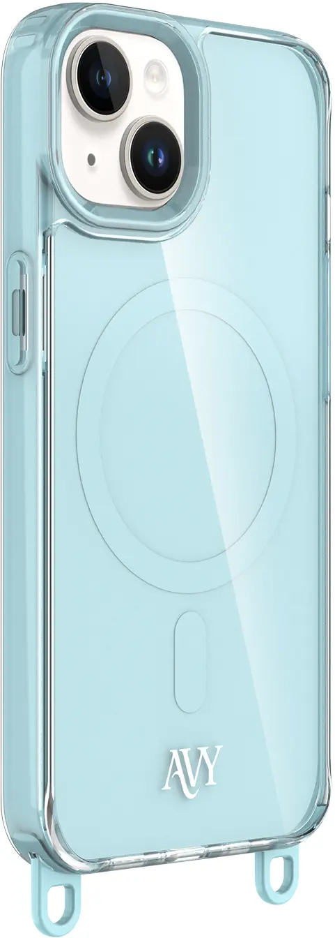 AVY Apple iPhone 14 / 13 Hoesje MagSafe met Koord Haakjes Blauw afbeelding 12