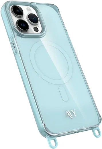 AVY Apple iPhone 14 Pro Max Hoesje MagSafe met Koord Haakjes Blauw afbeelding 14