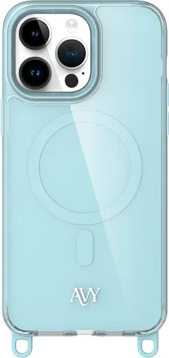 AVY Apple iPhone 14 Pro Max Hoesje MagSafe met Koord Haakjes Blauw afbeelding 1