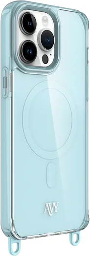 AVY Apple iPhone 14 Pro Max Hoesje MagSafe met Koord Haakjes Blauw afbeelding 12