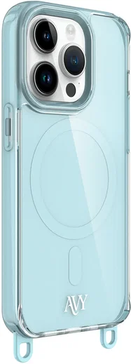 AVY Apple iPhone 13 Pro Hoesje MagSafe met Koord Haakjes Blauw afbeelding 12