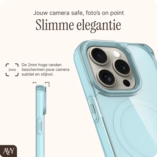 AVY Apple iPhone 13 Pro Hoesje MagSafe met Koord Haakjes Blauw afbeelding 7