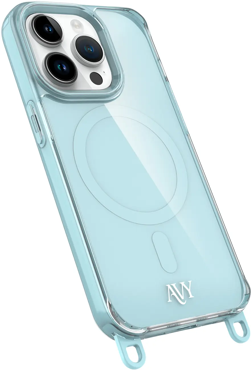 AVY Apple iPhone 13 Pro Hoesje MagSafe met Koord Haakjes Blauw afbeelding 14