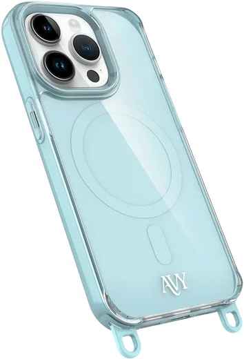 AVY Apple iPhone 13 Pro Hoesje MagSafe met Koord Haakjes Blauw afbeelding 14
