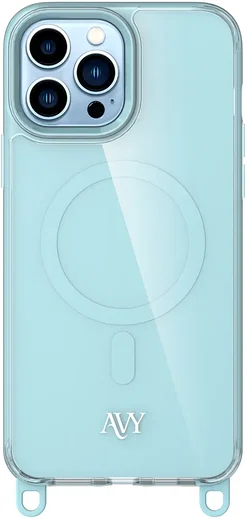 AVY Apple iPhone 13 Pro Max Hoesje MagSafe met Koord Haakjes Blauw afbeelding 1