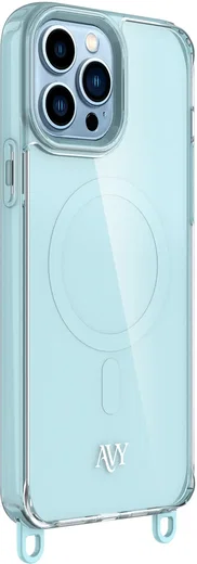 AVY Apple iPhone 13 Pro Max Hoesje MagSafe met Koord Haakjes Blauw afbeelding 12