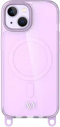 AVY Apple iPhone 15 Hoesje MagSafe met Koord Haakjes Paars afbeelding