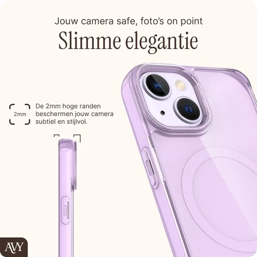 AVY Apple iPhone 15 Hoesje MagSafe met Koord Haakjes Paars afbeelding 7