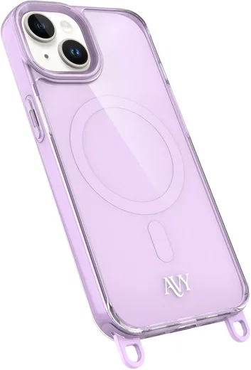 AVY Apple iPhone 14 / 13 Hoesje MagSafe met Koord Haakjes Paars afbeelding 13