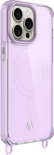 AVY Apple iPhone 14 / 13 Hoesje MagSafe met Koord Haakjes Paars afbeelding 11