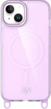 AVY Apple iPhone 14 / 13 Hoesje MagSafe met Koord Haakjes Paars