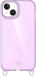 AVY Apple iPhone 14 / 13 Hoesje MagSafe met Koord Haakjes Paars afbeelding