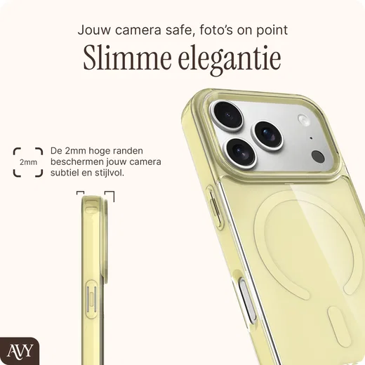 AVY Apple iPhone 17 Pro Hoesje MagSafe met Koord Haakjes Geel afbeelding 7