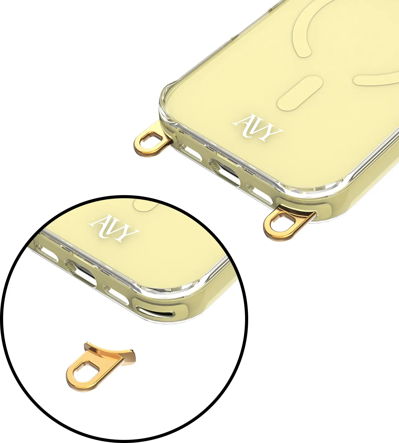 AVY Apple iPhone 17 Pro Hoesje MagSafe met Koord Haakjes Geel afbeelding 15