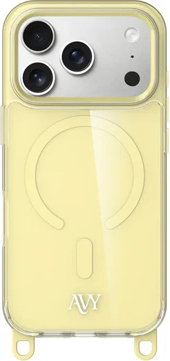 AVY Apple iPhone 17 Pro Hoesje MagSafe met Koord Haakjes Geel afbeelding 1