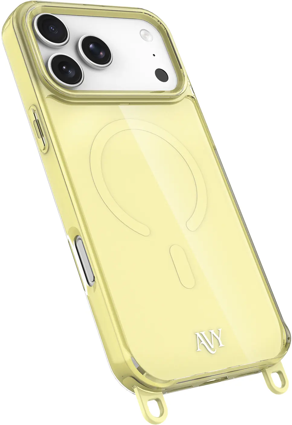 AVY Apple iPhone 17 Pro Max Hoesje MagSafe met Koord Haakjes Geel afbeelding 14
