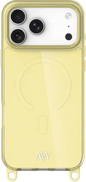 AVY Apple iPhone 17 Pro Max Hoesje MagSafe met Koord Haakjes Geel