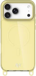 AVY Apple iPhone 17 Pro Max Hoesje MagSafe met Koord Haakjes Geel afbeelding