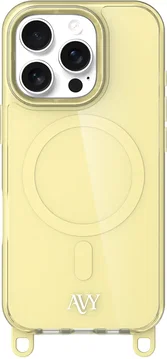 AVY Apple iPhone 16 Pro Hoesje MagSafe met Koord Haakjes Geel