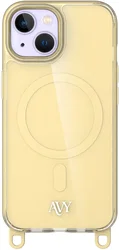 AVY Apple iPhone 15 Hoesje MagSafe met Koord Haakjes Geel afbeelding