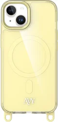 AVY Apple iPhone 14 / 13 Hoesje MagSafe met Koord Haakjes Geel afbeelding