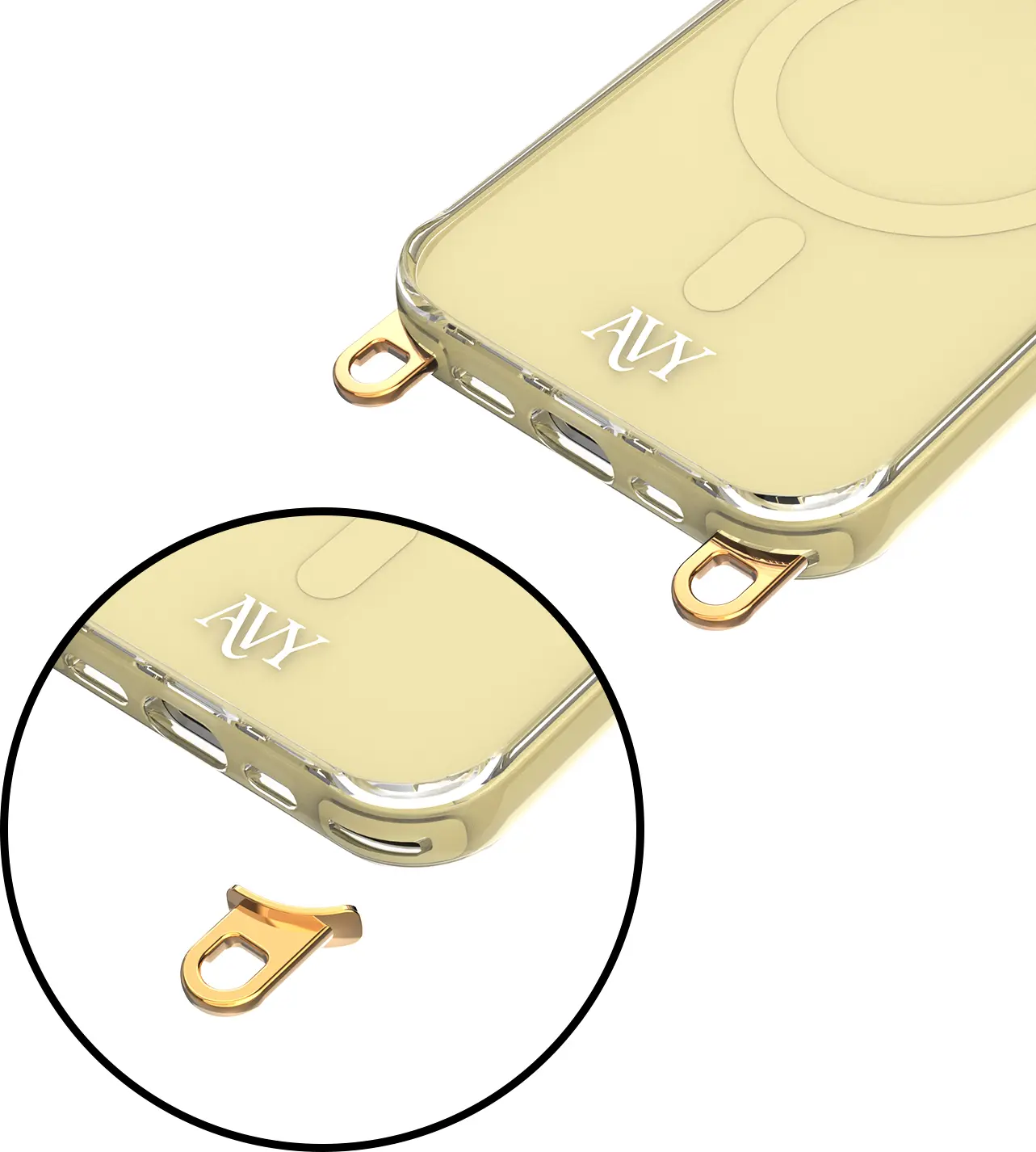 AVY Apple iPhone 13 Pro Hoesje MagSafe met Koord Haakjes Geel afbeelding 15