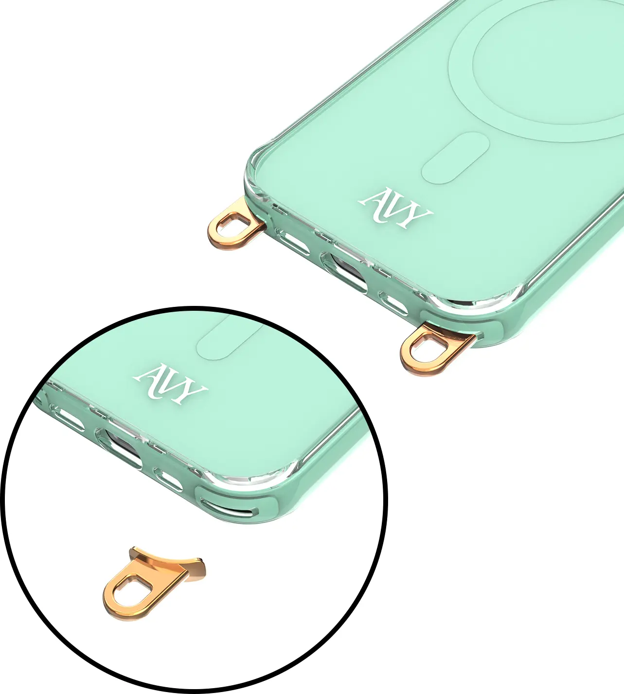 AVY Apple iPhone 15 Hoesje MagSafe met Koord Haakjes Matcha afbeelding 15