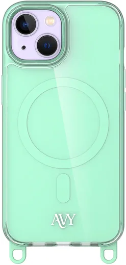AVY Apple iPhone 15 Hoesje MagSafe met Koord Haakjes Matcha afbeelding 1