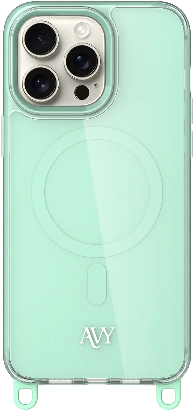 AVY Apple iPhone 15 Pro Max Hoesje MagSafe met Koord Haakjes Matcha afbeelding 1