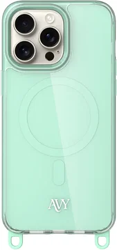 AVY Apple iPhone 15 Pro Max Hoesje MagSafe met Koord Haakjes Matcha