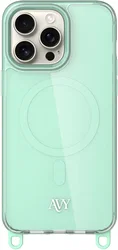 AVY Apple iPhone 15 Pro Max Hoesje MagSafe met Koord Haakjes Matcha afbeelding