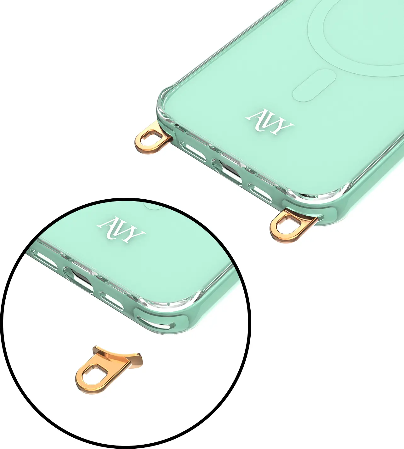 AVY Apple iPhone 15 Pro Max Hoesje MagSafe met Koord Haakjes Matcha afbeelding 15
