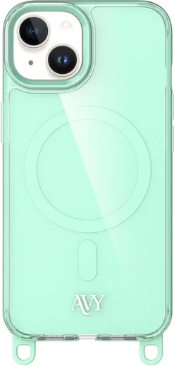 AVY Apple iPhone 14 / 13 Hoesje MagSafe met Koord Haakjes Matcha afbeelding 1