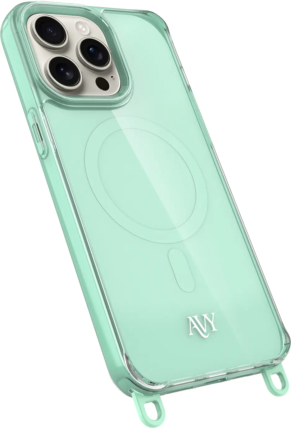 AVY Apple iPhone 14 / 13 Hoesje MagSafe met Koord Haakjes Matcha afbeelding 12