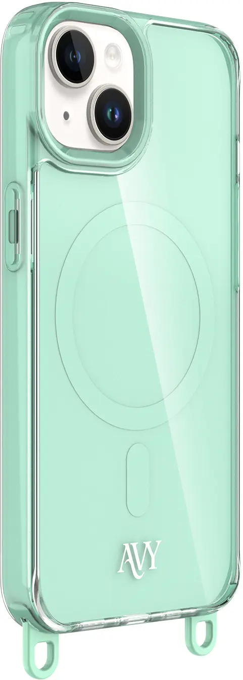 AVY Apple iPhone 14 / 13 Hoesje MagSafe met Koord Haakjes Matcha afbeelding 14