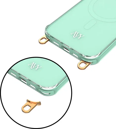 AVY Apple iPhone 14 Pro Max Hoesje MagSafe met Koord Haakjes Matcha afbeelding 15