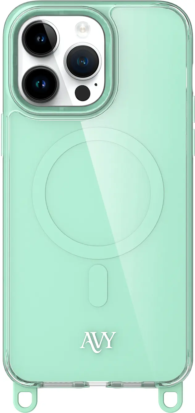 AVY Apple iPhone 14 Pro Max Hoesje MagSafe met Koord Haakjes Matcha afbeelding 1