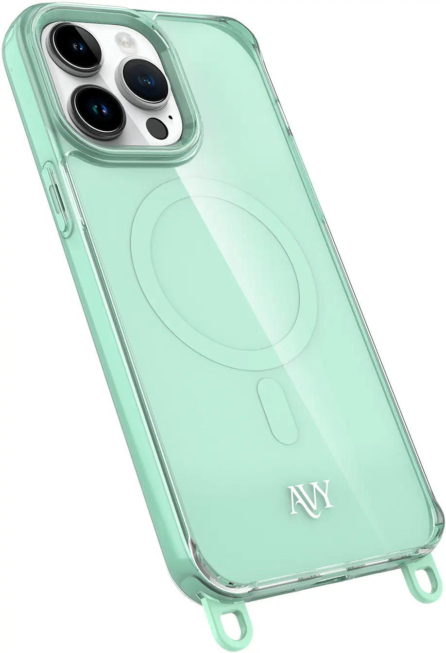AVY Apple iPhone 14 Pro Max Hoesje MagSafe met Koord Haakjes Matcha afbeelding 14