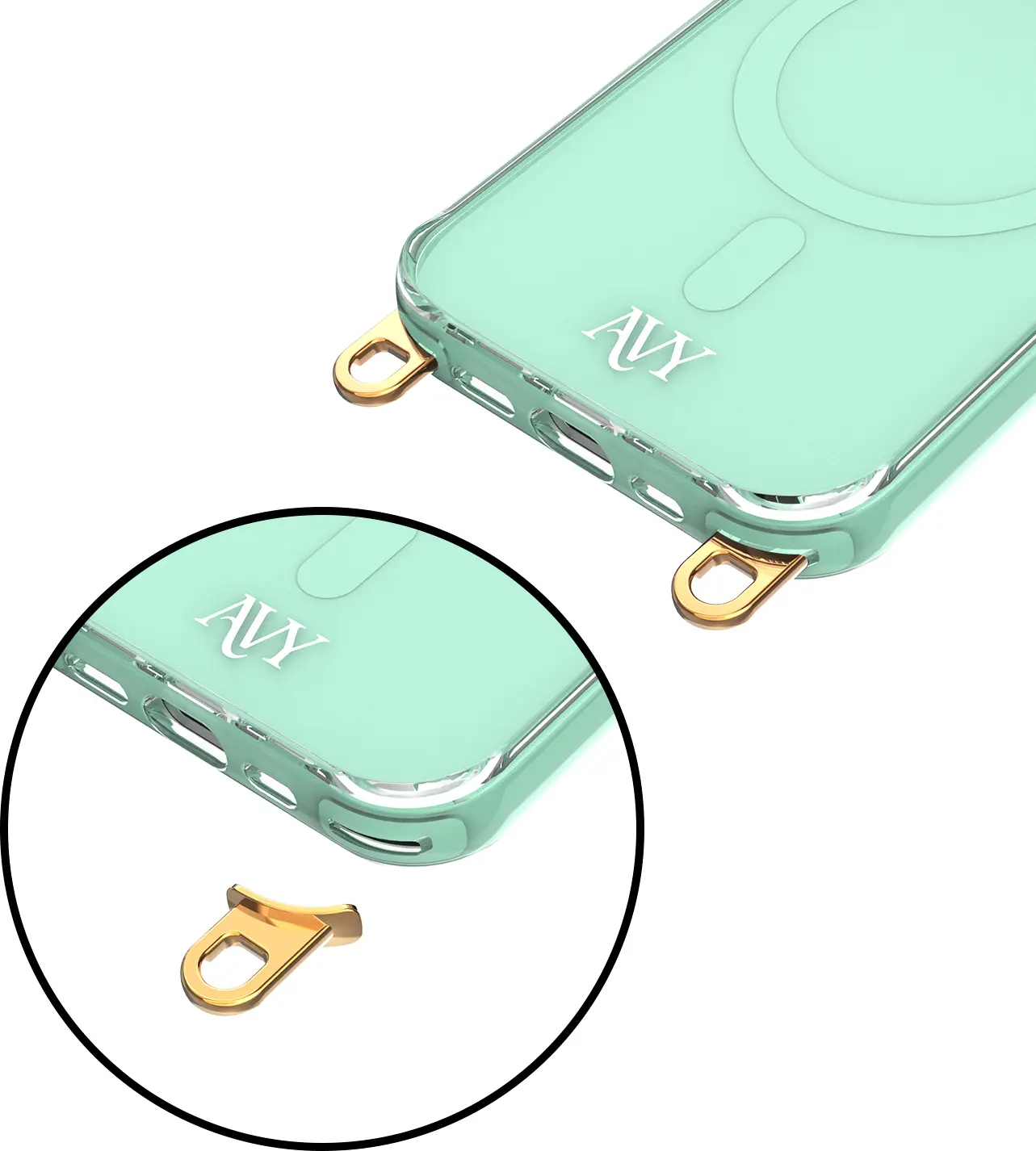 AVY Apple iPhone 13 Pro Hoesje MagSafe met Koord Haakjes Matcha afbeelding 15