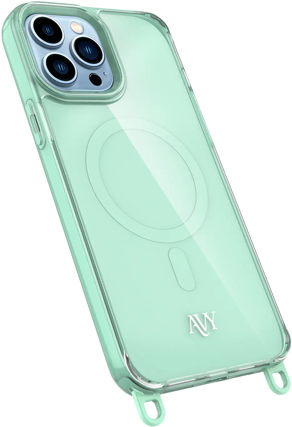AVY Apple iPhone 13 Pro Max Hoesje MagSafe met Koord Haakjes Matcha afbeelding 14