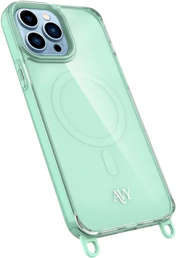 AVY Apple iPhone 13 Pro Max Hoesje MagSafe met Koord Haakjes Matcha afbeelding 14