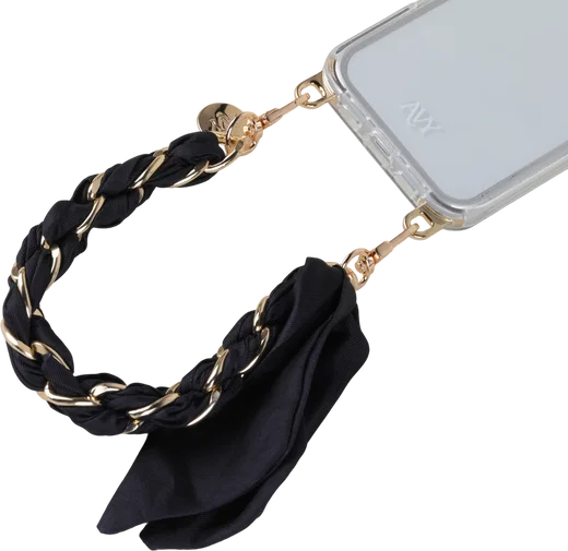 AVY Universeel Sjaal Telefoonkoord / Polsbandje (32CM) Bandana Black afbeelding 7