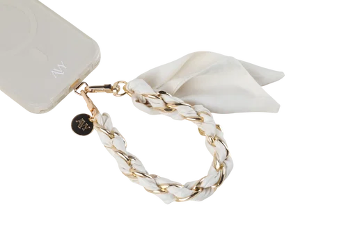 AVY Universeel Sjaal Telefoonkoord / Polsbandje (32CM) Bandana Beige afbeelding 4