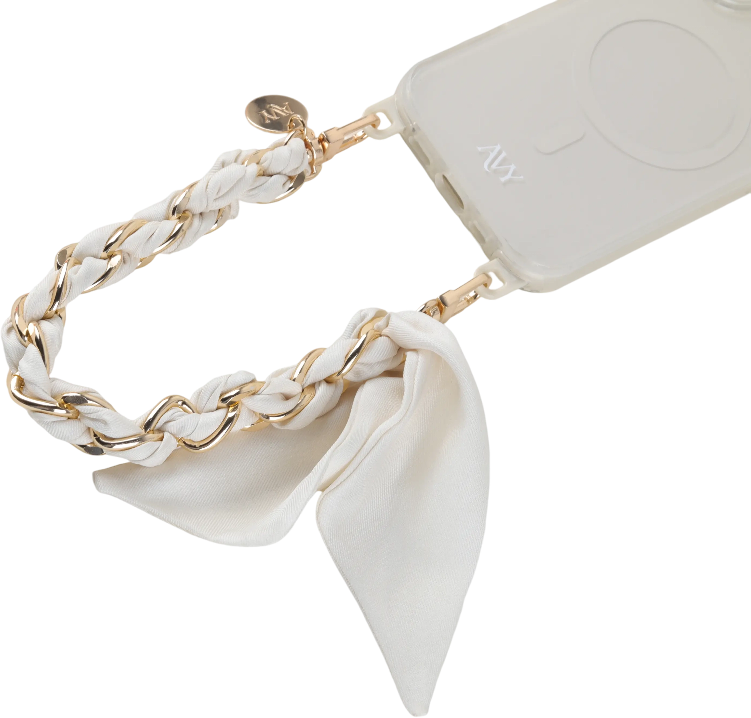 AVY Universeel Sjaal Telefoonkoord / Polsbandje (32CM) Bandana Beige afbeelding 8