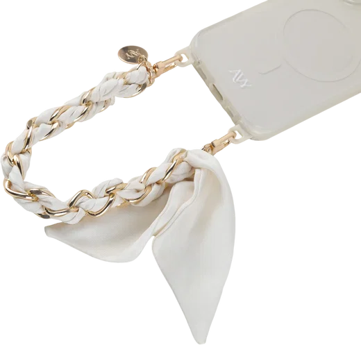 AVY Universeel Sjaal Telefoonkoord / Polsbandje (32CM) Bandana Beige afbeelding 8