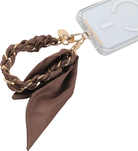 AVY Universeel Sjaal Telefoonkoord / Polsbandje (32CM) Bandana Brown afbeelding 7