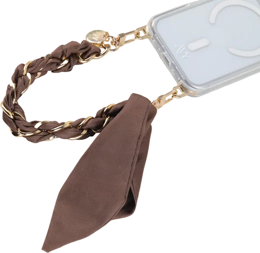 AVY Universeel Sjaal Telefoonkoord / Polsbandje (32CM) Bandana Brown afbeelding 8